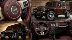 the interior and dashboard of a jeep