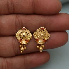 Discover the allure of Handmade Gold Jewelry at https://morvijewels.etsy.com/   Get a dazzling 25% off on all our 22k and 18k gold pieces. Don't miss out on this limited-time offer. Shop now and embrace the radiance of gold! Beautiful yellow gold earrings  Gold Purity- 22k yellow Gold Max Length - 2.3 cm approx Max Width - 1.5 cm approx Weight - 3.92 grams approx The earrings comes with normal push/backs but If you want real gold screw please let us know. Click here  https://morvijewels.etsy.com/    to get more discount and offers Happy to take wholesale bulk orders. Wedding Women, Handmade Gold Jewellery, Yellow Gold Earrings, Gold Piece, Yellow Gold Earring, Handmade Gold, Gold Earrings Dangle, Handmade Wedding, Jewelry Earrings Studs