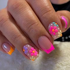 Short Fake Nails, Colorful Nails, Nails For Women, Diy Nail Art, Short Acrylic Nails Designs, Pink Acrylic Nails, Nature Tattoos, Stick On Nails, Short Acrylic Nails