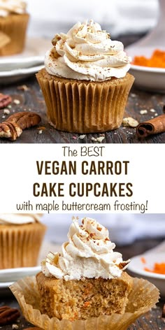 the best vegan carrot cake cupcakes with maple buttercream frosting