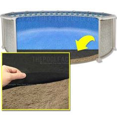 an above ground swimming pool is shown with the bottom half removed from it's side