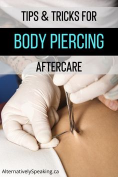 a person getting an acuprobat procedure on their back with the words tips & tricks for body piercing aftercare