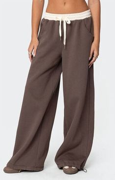 Edikted Mikki Wide Leg Sweatpants | PacSun Baggy Athletic Outfits, Low Waisted Sweatpants, Open Leg Sweatpants, Highschool Goals, Straight Leg Sweats, Jewellery Lookbook, Trendy College Outfits, Cut Sweatpants, Wide Leg Sweats