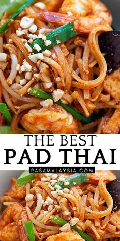 the best pad thai noodles with shrimp and vegetables