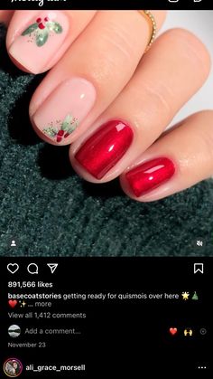 Christmas Nail Design, December Nails, Tree Nails, Holiday Nail Designs, Michael Buble