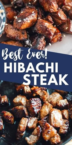 the best ever hibacchi steak is served on a plate