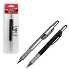 two pens and a pen in packaging on a white background