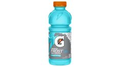 a bottle of gatorade frosted water on a white background