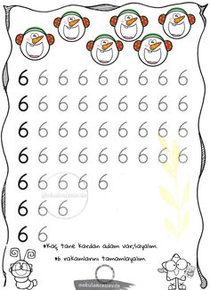 an activity sheet for children to learn how to make snowman numbers and place them in the