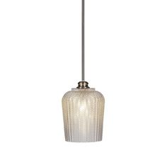 Longshore Tides Cordova 1-Light Stem Hung Pendant | Wayfair Transitional Pendant Lighting, Glass Texture, Light Pendant, Nickel Finish, Brushed Nickel, Pendant Lighting, Light Bulb, Lighting, Pendant