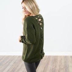 Ryleigh Olive Top Olive Top, Sweater Fabric