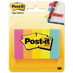 post - it notes are stacked on top of each other