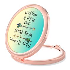 PRICES MAY VARY. 【Fashionable Travel Mirror】Personalized pocket mirror with unique design, simple but fashionable, it matches with your youth and vitality & individuality. Available in multiple style, boho, floral, marble, leopard. Bright colors that varies pink, blue, black, red, orange, purple. 【Compact & Portable Size】Dia 2.75", 0.35" thick, and 2.5 oz only, it is super easy to carry the compact makeup mirror by slipping it into your purse or pocket. Lightweight and does not take space, perfe Gold Inspirational Quotes, Travel Makeup Mirror, Compact Makeup, Handheld Mirror, Travel Mirror, How To Apply Eyeliner, Magnifying Mirror, How To Apply Mascara, Pocket Mirror