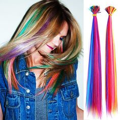 PRICES MAY VARY. Coloured I-Tips for creating highlights in fashion colours. Go bright, go bold, be daring with our gorgeous I-Tip Colored Hair Extensions. I tip hair extensions are a kind of fusion hair extensions also can be called stick tip hair extensions or keratin tip hair extensions. Very Easy to Apply & Remove, You can totally do it at home by yourself. 100% Japan High Temperature Fiber, Synthetic Hair Heat Resistant up to 160 Degrees Centigrade (320 Degrees Fahrenheit) Treat the extensi Keratin Bond Extensions, Keratin Extensions, Keratin Hair Extensions, Fusion Hair Extensions, Fusion Hair, I Tip Hair Extensions, Party Colors, Colored Hair Extensions, Fairy Hair