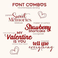 some type of font that is in the shape of hearts and other things to say