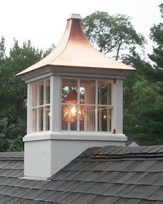 a light that is on top of a roof