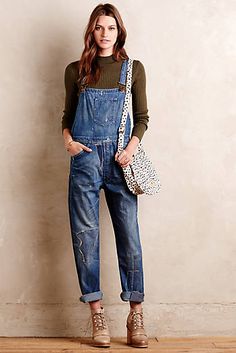 Anthropologie 2015 Overalls Outfit Winter, Bib And Brace Overalls, Overalls Fall, Levis Overalls, Overall Style, Bib Overalls, Overalls Women, Fashion Plates, Weekend Wear