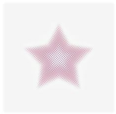 a pink dotted star on a white background