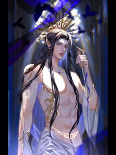 Blue Hair Anime Boy, A Silent Voice Anime, Lan Wangji, Kushina Uzumaki, Anime Guys Shirtless, Mystical Art, Anime Drawings Boy, Digital Art Girl