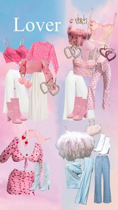 Taylor Swift Lover Outfits Diy, Taylor Swift Concert Outfit Matching, Eras Tour Outfits Trio, Trio Eras Tour Outfits, Lover Outfit Ideas, Eras Tour Hair Ideas, Eras Tour Hair, Era Tour Outfits