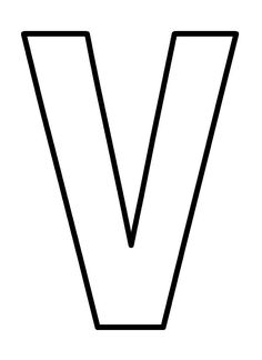 the letter v is black and white, with no lines on it's side