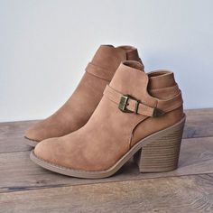 Brown Ankle Boots  #whattowear  #fancyfootwork #boots Must Have Shoes, Womens Booties, Strappy Sandals Flat, Studded Heels, Brown Ankle Boots, Footwear Design Women, Crazy Shoes, Shoes Brand