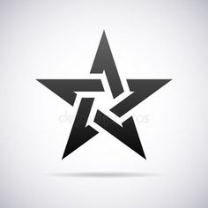 an abstract star logo with two intersecting shapes