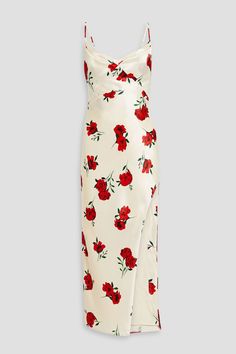 NICHOLAS Valentine draped floral-print satin-crepe midi dress Lady Like, Sitewide Sale, Bag Women Fashion, Rehearsal Dress, Dress For Woman, Winter Party Dress, Wedding With Kids, Satin Top, Clothing Care