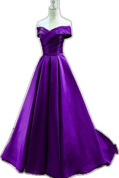 Elegant Purple A-line Gown, Formal Purple Satin Evening Dress, Purple A-line Gown For Banquet, Purple A-line Dress For Banquet, Purple A-line Banquet Dress, Purple A-line Evening Dress For Banquet, Purple Satin Finish Dress For Formal Occasions, Formal Purple Satin Finish Dress, Elegant Purple Satin Prom Dress