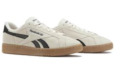 Reebok Club C Grounds UK 'Chalk Reebok Rubber Gum' 100033073 High Top Reeboks, Gum Sole Sneakers, Vans Shoes Fashion, Reebok Classic Club C, Grey Tennis Shoes, Black Reebok, Limited Edition Sneakers, Reebok Club C, Fresh Shoes