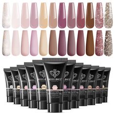 PRICES MAY VARY. ❤【SOFT & NATURAL POLY NAIL GEL COLORS】: Well-selected pretty soft pink nude 12 colors 10g poly nail gel, small capacity allows you to realize the joy of having multiple colors at once. Which is very suitable for mixing and matching various colors to create colorful nail art. You can enjoy a salon-like comfort at home. It is an ideal poly nail gel for all seasons round, enjoy a feeling of gentle and calm with this classic nude tones nail kit. ❤【HIGH QUALITY AND LONG LASTING】: Mod Poly Extension Gel, Color French Manicure, Poly Nail Gel, Glitter Manicure, Salon Gifts, Colorful Nail Art, Gel Set, Polygel Nails, Manicure At Home