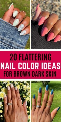 ☀️💅 Cool Summer Nail Ideas for Sunny Days! Nail Polish On Dark Skin Hands, Nail Art Designs For Dark Hands, Nail Designs For Dark Hands, Brown Hands Nail Colors, Nail Polish Color For Brown Skin, Nails Design For Brown Skin, Nail Art On Brown Skin, Brown Skin Nail Art