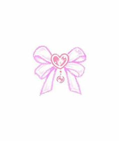 a pink bow with a heart on it