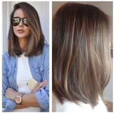 easy-balayage-straight-lob-hair-styles-women-medium-haircuts-2017 Hair Cuts 2017, Brunette Balayage, Hair Idea, Trendy Hair Color, Long Bob Hairstyles, Hair Easy