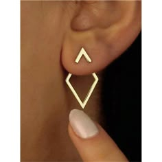 -Item Id 31816769 -Details: Geometric -Color: Yellow Gold -Gender: Women -Material: Copper -Earring Studs Materials: Copper Alloy **Open To Offers!!!** **Bundle To Save More** **30% Off Bundles Of 2 Or More Items!!** ***Orders Go Out Within 5-10 Business Days!! Thank You For Your Patience!! Multiple Sizes And Colors Available In Most Styles Don't See Your Size Or Color Listed, Just Ask. Geometric Jewelry Set, Modern Small Earrings, Edgy Dangle Earrings, Triangle Earrings Stud, Minimalist Accessories, Triangle Studs, Geometric Studs, Golden Earrings, Geometric Diamond