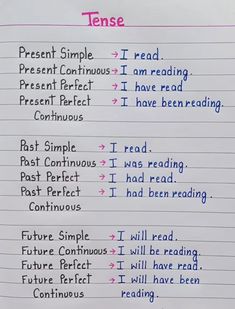 a piece of paper with writing on it that has different types of words and phrases