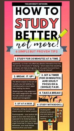 a poster with the words how to study better not more 5 simple but proven tips