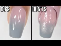 Ombre Nails Videos Tutorial Step By Step, Step By Step Ombre Nails, How To Do Ambre Nails Step By Step At Home, How To Fade Nail Polish Ombre, How To Blend Nail Polish Colors, Nail Polish Ombre, Ombre Dip Nails Tutorial, How To Do Faded French Nails, Ombre With Nail Polish