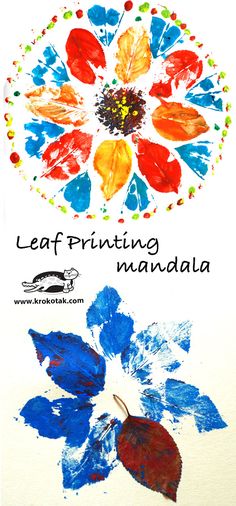 an image of leaf printing with the words'leaf printing in mandala '