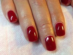 CND's Shellac in "Ruby Ritz" Painted Nails Ideas Short, Red Shellac Nails, Red Shellac, Painted Fingernails, Fingernails Painted, Neon Nail Designs