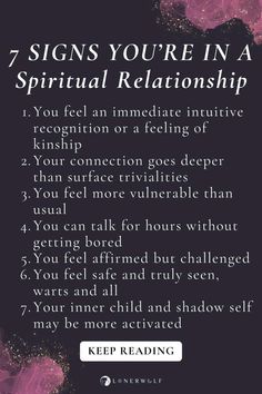 Spiritual relationships have the potential to exist between people (and even places or animals) who operate on the same energetic wavelength. These beings are part of our soul family, and we’ll likely feel a strong and immediate connection or recognition in their presence. Continue reading the signs that you're in a spiritual relationship ... #soulmate #spiritualrelationship Spiritual Relationships, Connection Quotes, Shadows And Light, Relationship Stages, Spiritual Awakening Signs, Divine Masculine, Body Connection, Soul Family, Soul Ties