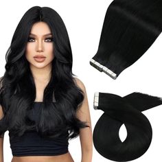 (eBay) Find many great new & used options and get the best deals for Moresoo Tape in Hair Extensions Black Hair Extensions Tape in Human Hair Seamles at the best online prices at eBay! Free shipping for many products! Extensions Black Hair, Hair Extensions Black, Seamless Hair Extensions, Black Hair Extensions, Real Human Hair Extensions, Hair Tape, Tape In Extensions, Black Tape, Black Seamless