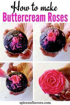 how to make buttercream roses for cupcakes