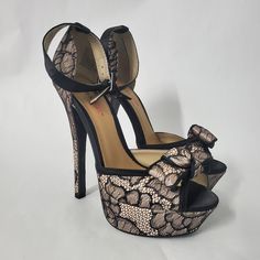 New Black And Beige Lace Open Toe Bow Toe Strap Platform High Heels Stilettos With Ankle Straps Size 7 Heel Height Approx 5.5in Platform Height Approx 1.5in New With Tags Nwt Never Worn Wiso.B.7 Cheap Lace-up Platform Heels, Medium Width Lace-up Platform Heels, Black Bow High Heels, Black Open Toe Heels With Bow, Black High Heel Platform Lace-up Shoes, Beige High Heels, Grunge Accessories, Just Fab Shoes, Bow Heels