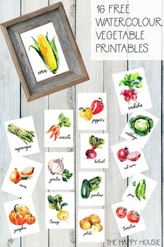 watercolor vegetable printables for the happy housewife