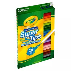 crayol super tips washable markers, 20 count box - assorted colors