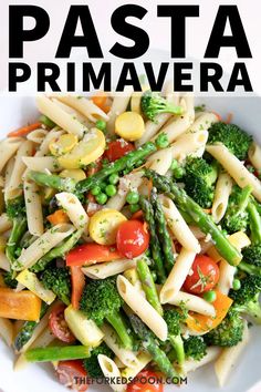 pasta prima prima with vegetables in a white bowl