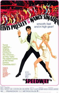 a movie poster for the film speedway starring elvis presley and mary annita,