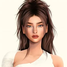 an animated image of a woman with brown hair