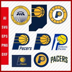 NBA Indiana Pacers SVG Cut Files Basketball Clipart Bundle Indiana Pacers, Basketball Shirts, Basketball Teams, Nba Basketball